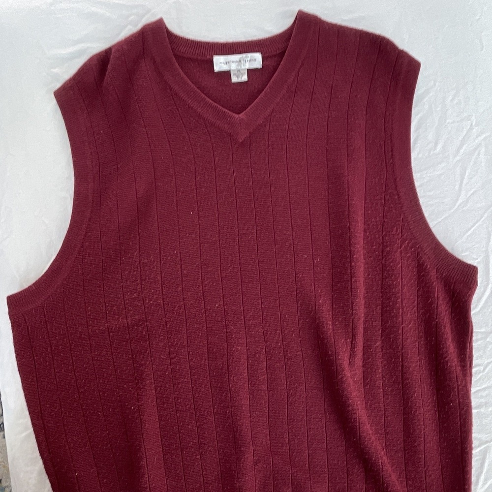 Cypress Links Men's XL Red Acrylic Knit V-Neck Sleeveless Sweater Vest